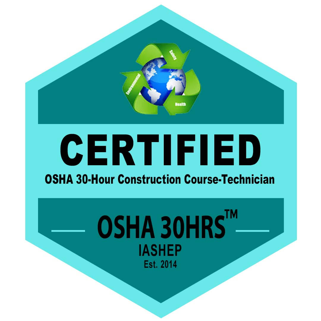 IASHEP Certified Construction Safety & Health Technician - 30-Hours Construction (CCSHT-30Н) badge